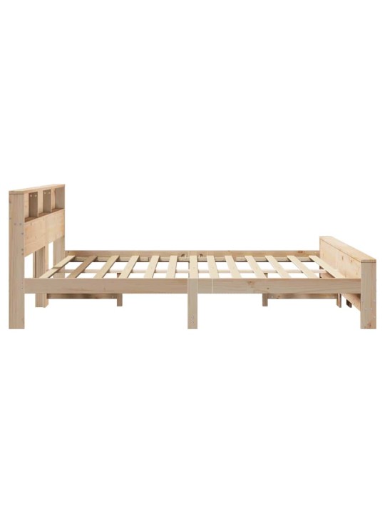 Gultas rāmis brūna 200 x 200 cm priedes masīvkoks