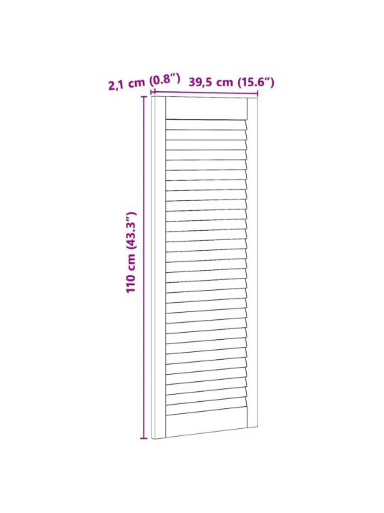 Skapju durvis 4 pcs brūna 110 x 39.5 x 2.1 cm priedes masīvkoks