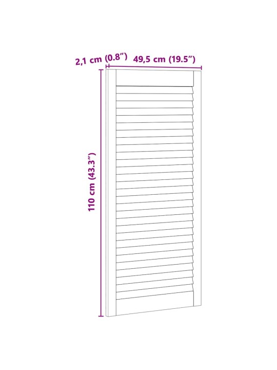 Skapju durvis 4 pcs brūna 110 x 49.5 x 2.1 cm priedes masīvkoks