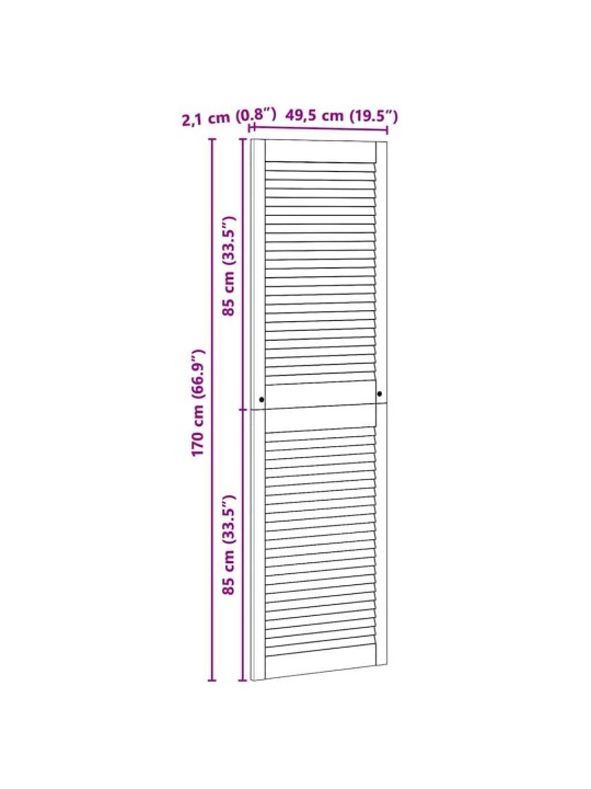 Skapju durvis 4 pcs brūna 170 x 49.5 x 2.1 cm priedes masīvkoks
