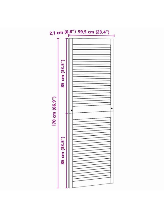 Skapju durvis 4 pcs brūna 170 x 59.5 x 2.1 cm priedes masīvkoks