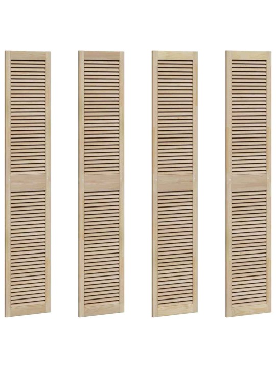 Skapju durvis 4 pcs brūna 201 x 39.5 x 2.1 cm priedes masīvkoks