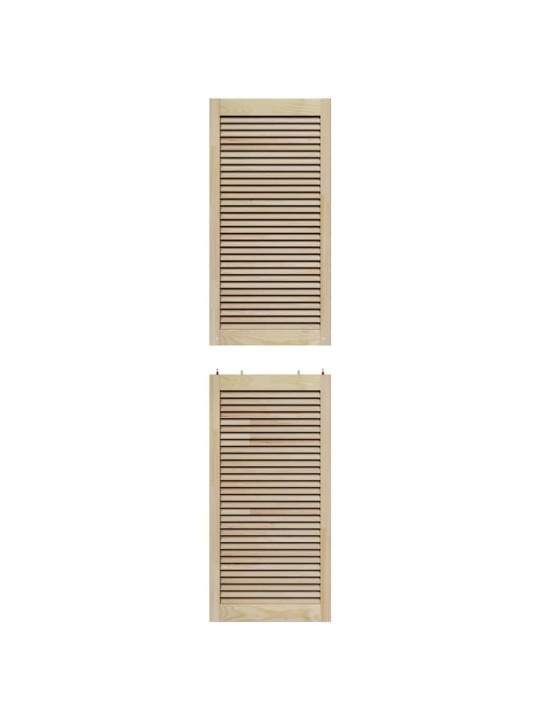 Skapju durvis 4 pcs brūna 201 x 49.5 x 2.1 cm priedes masīvkoks