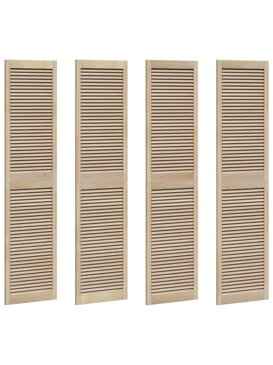 Skapju durvis 4 pcs brūna 201 x 49.5 x 2.1 cm priedes masīvkoks