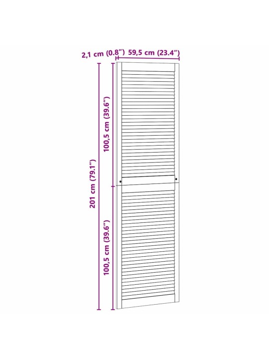 Skapju durvis 4 pcs brūna 201 x 59.5 x 2.1 cm priedes masīvkoks
