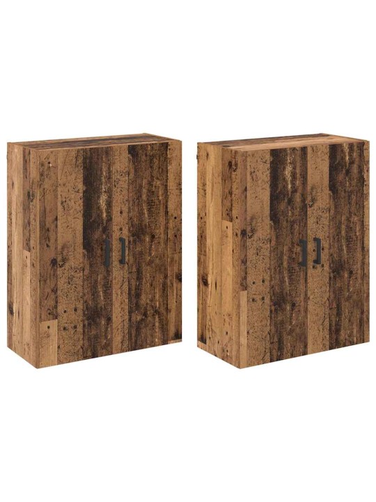 Sienā uzstādītie skapji 2 pcs vecs koks 69.5 x 34 x 90 cm