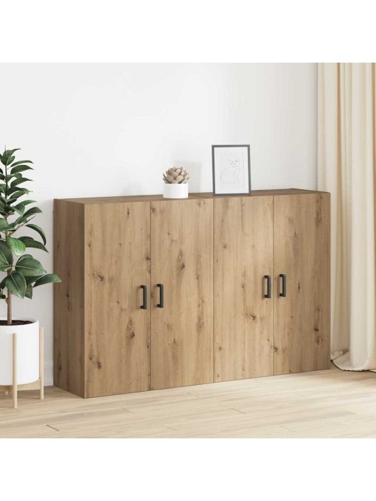 Sienā uzstādītie skapji 2 pcs amatnieku ozola 69.5 x 34 x 90 cm