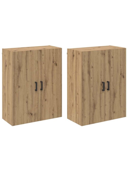 Sienā uzstādītie skapji 2 pcs amatnieku ozola 69.5 x 34 x 90 cm