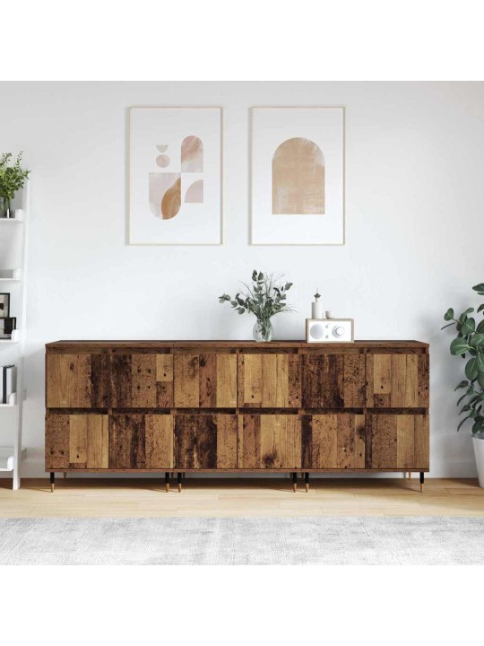 Sānu skapji 3 pcs vecs koks 180 x 35 x 70 cm inženierijas koks