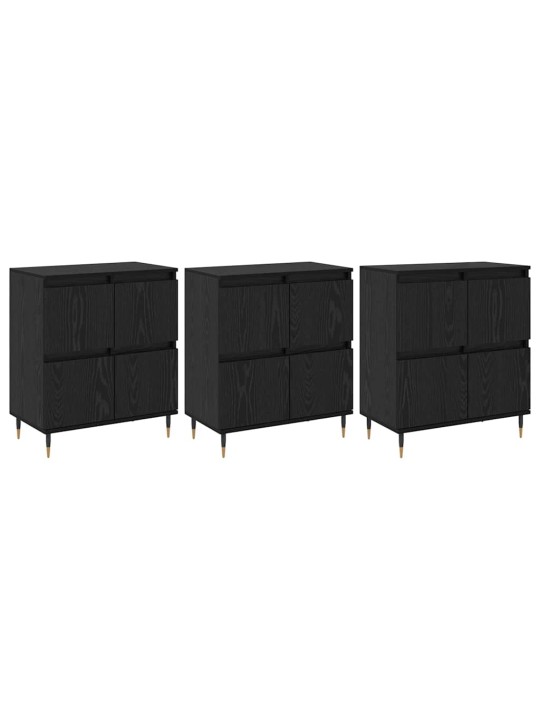 Sānu skapji 3 pcs melns ozols 180 x 35 x 70 cm