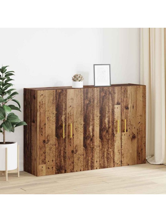 Sienā uzstādītie skapji 2 pcs vecs koks 69.5 x 34 x 90 cm
