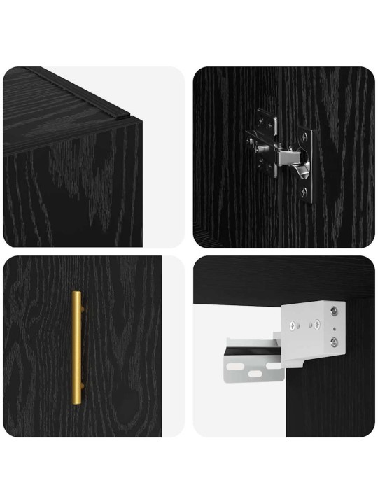 Sienā uzstādītie skapji 2 pcs melns ozols 69.5 x 34 x 90 cm
