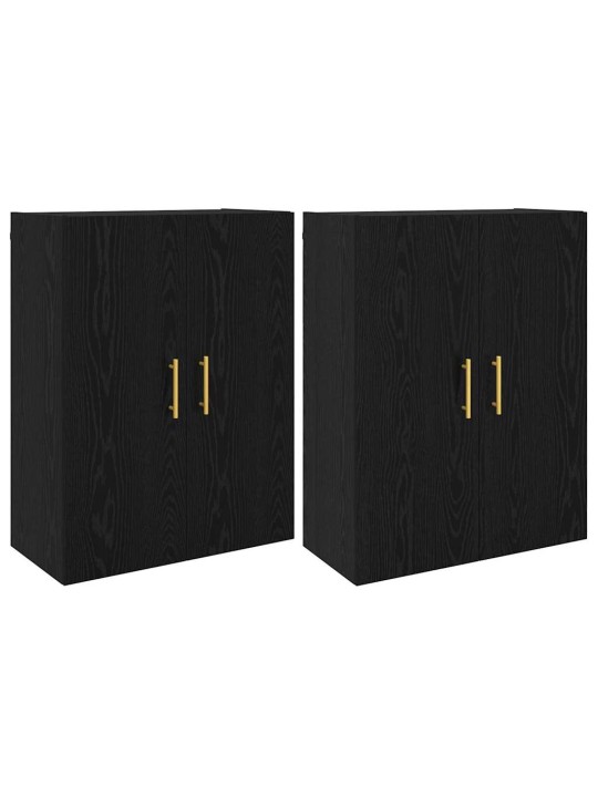 Sienā uzstādītie skapji 2 pcs melns ozols 69.5 x 34 x 90 cm