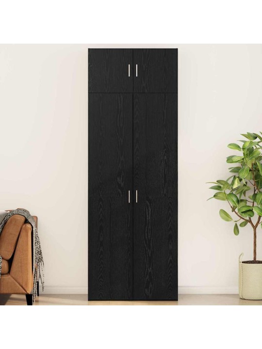 Skapītis melns ozols 80 x 41 x 225 cm inženierijas koks