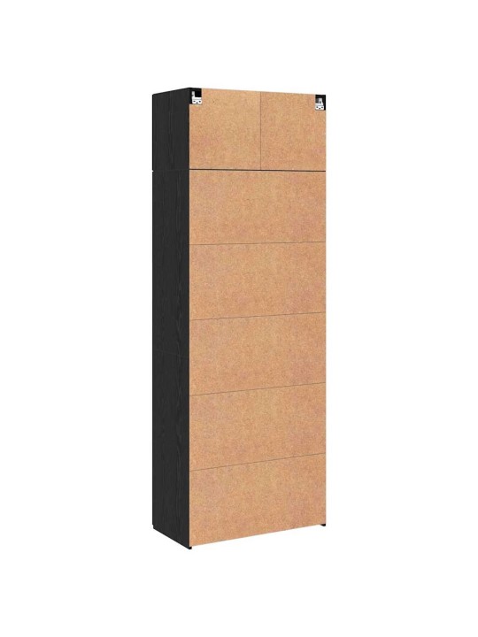 Skapītis melns ozols 80 x 41 x 225 cm inženierijas koks