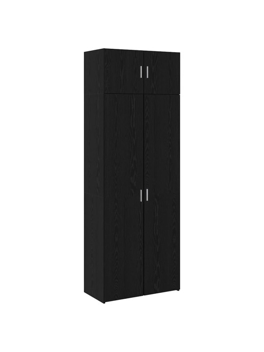 Skapītis melns ozols 80 x 41 x 225 cm inženierijas koks
