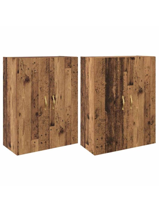 Sienā uzstādītie skapji 2 pcs vecs koks 69.5 x 34 x 90 cm
