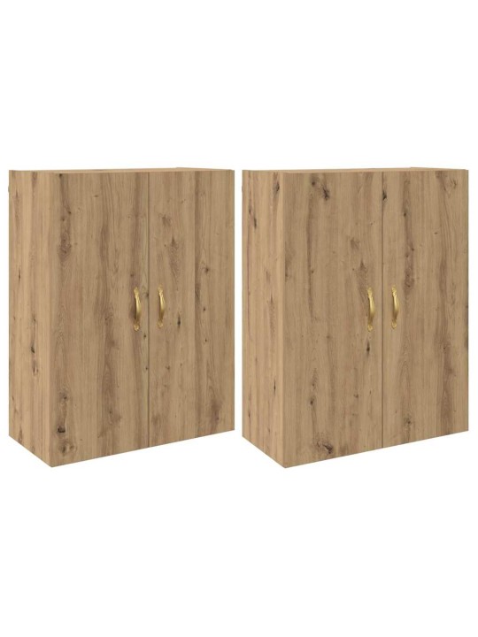 Sienā uzstādītie skapji 2 pcs amatnieku ozola 69.5 x 34 x 90 cm