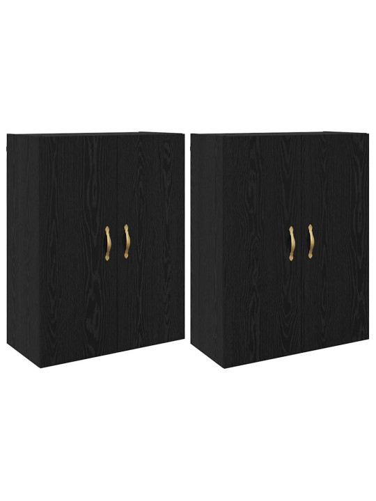Sienā uzstādītie skapji 2 pcs melns ozols 69.5 x 34 x 90 cm
