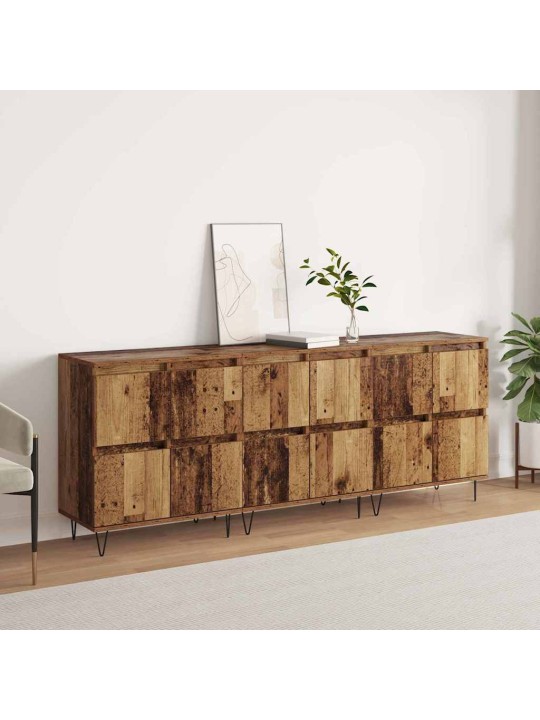 Sānu skapji 3 pcs vecs koks 180 x 35 x 70 cm inženierijas koks