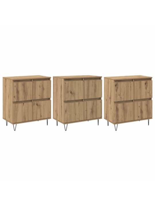 Sānu skapji 3 pcs amatnieku ozola 180 x 35 x 70 cm
