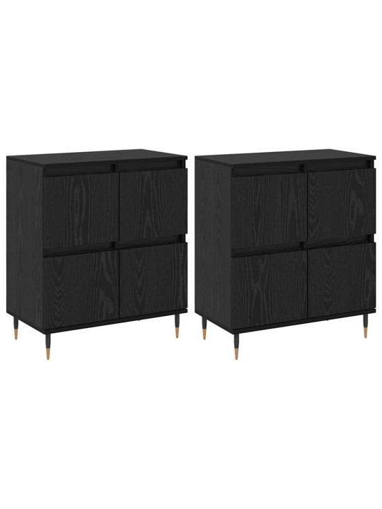 Sānu skapji 2 pcs melns ozols 120 x 35 x 70 cm