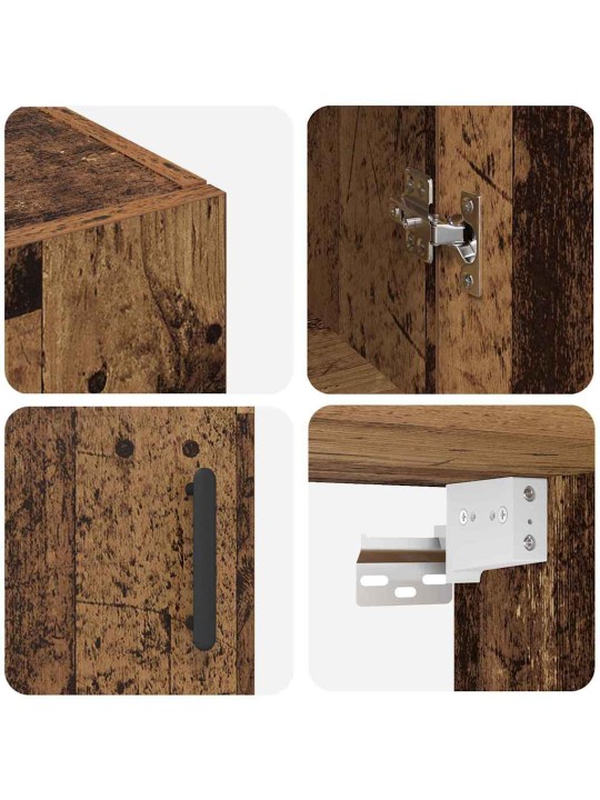 Sienā uzstādītie skapji 2 pcs vecs koks 69.5 x 34 x 90 cm
