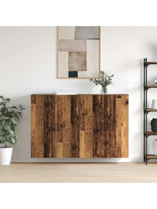 Sienā uzstādītie skapji 2 pcs vecs koks 69.5 x 34 x 90 cm