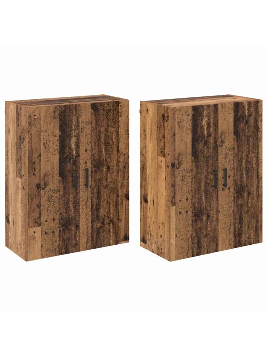 Sienā uzstādītie skapji 2 pcs vecs koks 69.5 x 34 x 90 cm