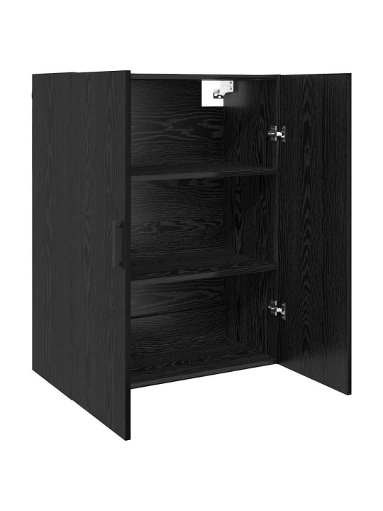 Sienā uzstādītie skapji 2 pcs melns ozols 69.5 x 34 x 90 cm