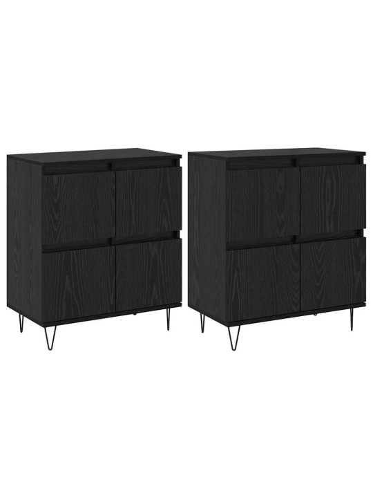 Sānu skapji 2 pcs melns ozols 120 x 35 x 70 cm
