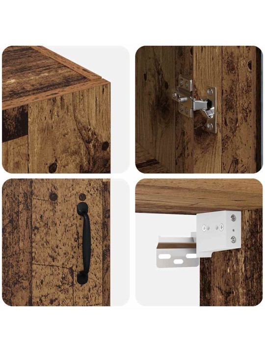 Sienā uzstādītie skapji 2 pcs vecs koks 69.5 x 34 x 90 cm