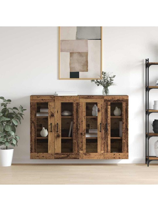 Sienā uzstādītie skapji 2 pcs vecs koks 69.5 x 34 x 90 cm