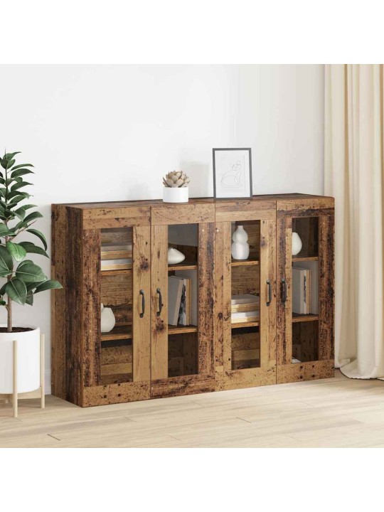 Sienā uzstādītie skapji 2 pcs vecs koks 69.5 x 34 x 90 cm