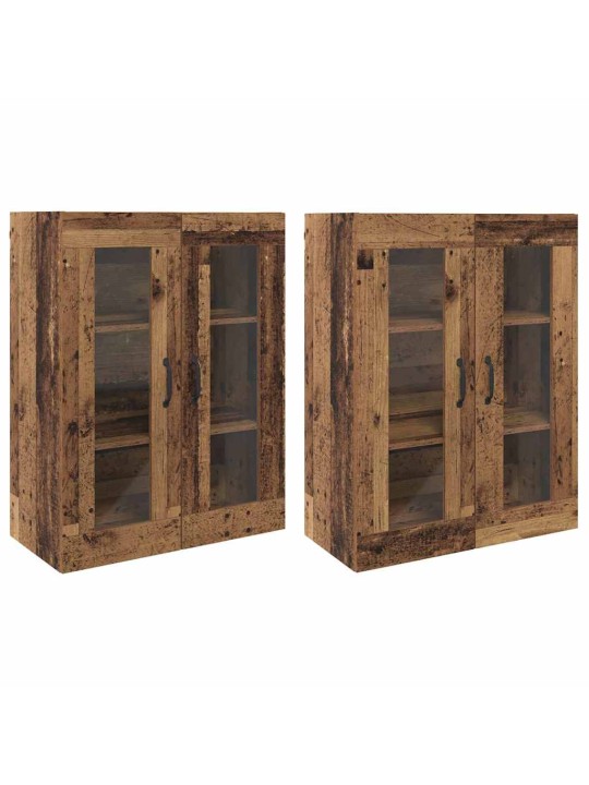 Sienā uzstādītie skapji 2 pcs vecs koks 69.5 x 34 x 90 cm