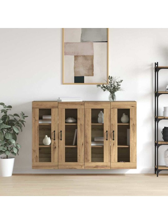 Sienā uzstādītie skapji 2 pcs amatnieku ozola 69.5 x 34 x 90 cm