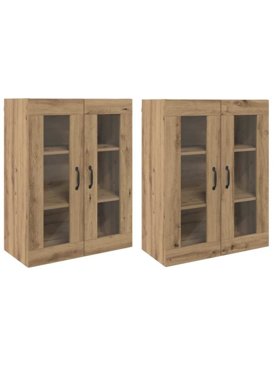Sienā uzstādītie skapji 2 pcs amatnieku ozola 69.5 x 34 x 90 cm