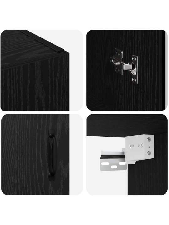 Sienā uzstādītie skapji 2 pcs melns ozols 69.5 x 34 x 90 cm