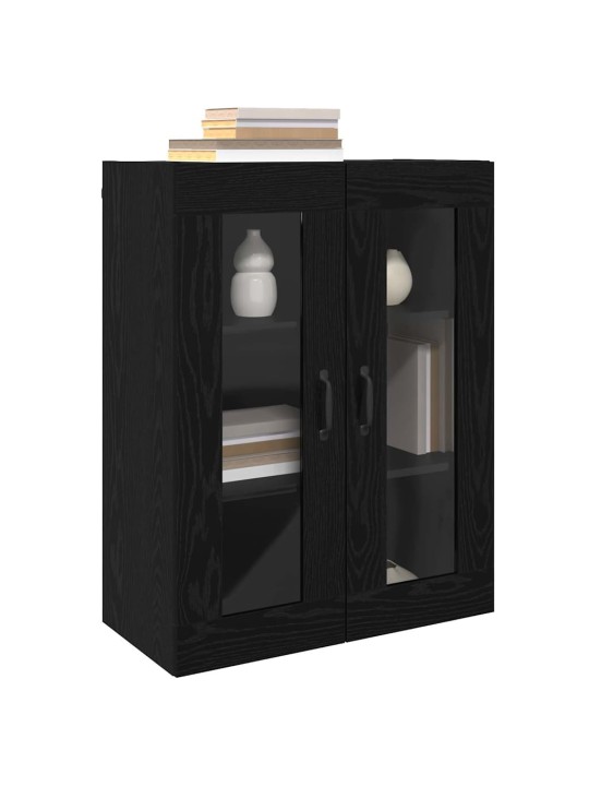 Sienā uzstādītie skapji 2 pcs melns ozols 69.5 x 34 x 90 cm