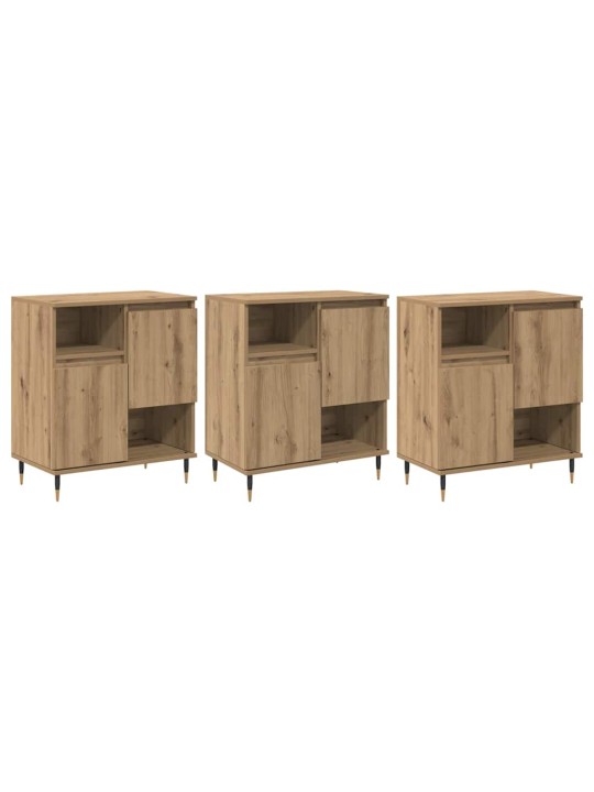 Sānu skapji 3 pcs amatnieku ozola 180 x 35 x 70 cm