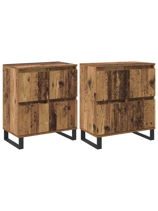 Sānu skapji 2 pcs vecs koks 120 x 35 x 70 cm inženierijas koks