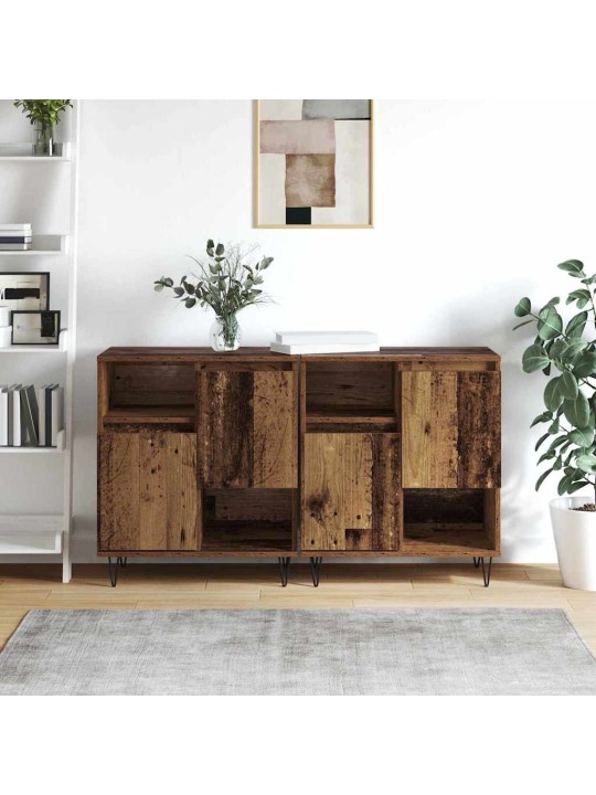 Sānu skapji 2 pcs vecs koks 120 x 35 x 70 cm inženierijas koks