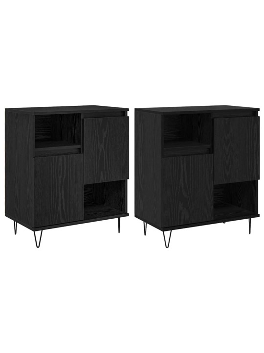 Sānu skapji 2 pcs melns ozols 120 x 35 x 70 cm