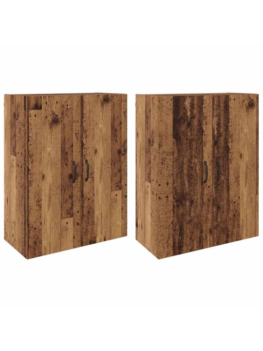 Sienā uzstādītie skapji 2 pcs vecs koks 69.5 x 34 x 90 cm