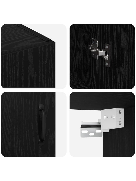 Sienā uzstādītie skapji 2 pcs melns ozols 69.5 x 34 x 90 cm