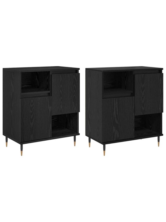 Sānu skapji 2 pcs melns ozols 120 x 35 x 70 cm