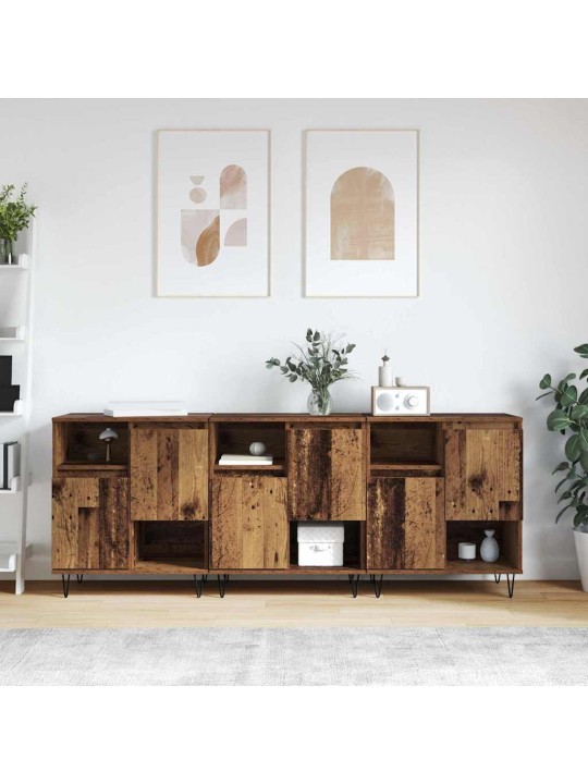 Sānu skapji 3 pcs vecs koks 180 x 35 x 70 cm inženierijas koks