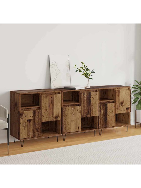 Sānu skapji 3 pcs vecs koks 180 x 35 x 70 cm inženierijas koks