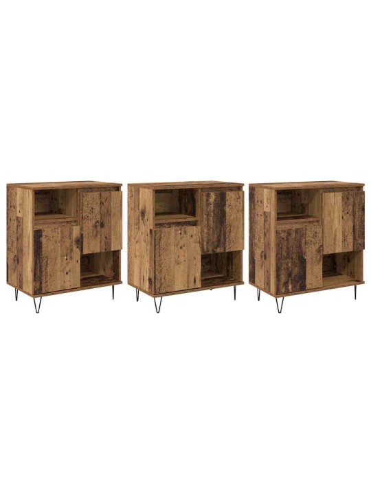 Sānu skapji 3 pcs vecs koks 180 x 35 x 70 cm inženierijas koks