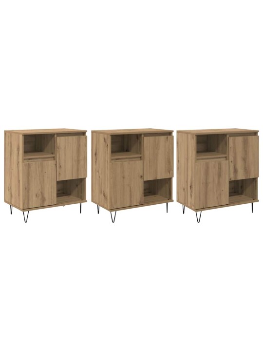 Sānu skapji 3 pcs amatnieku ozola 180 x 35 x 70 cm
